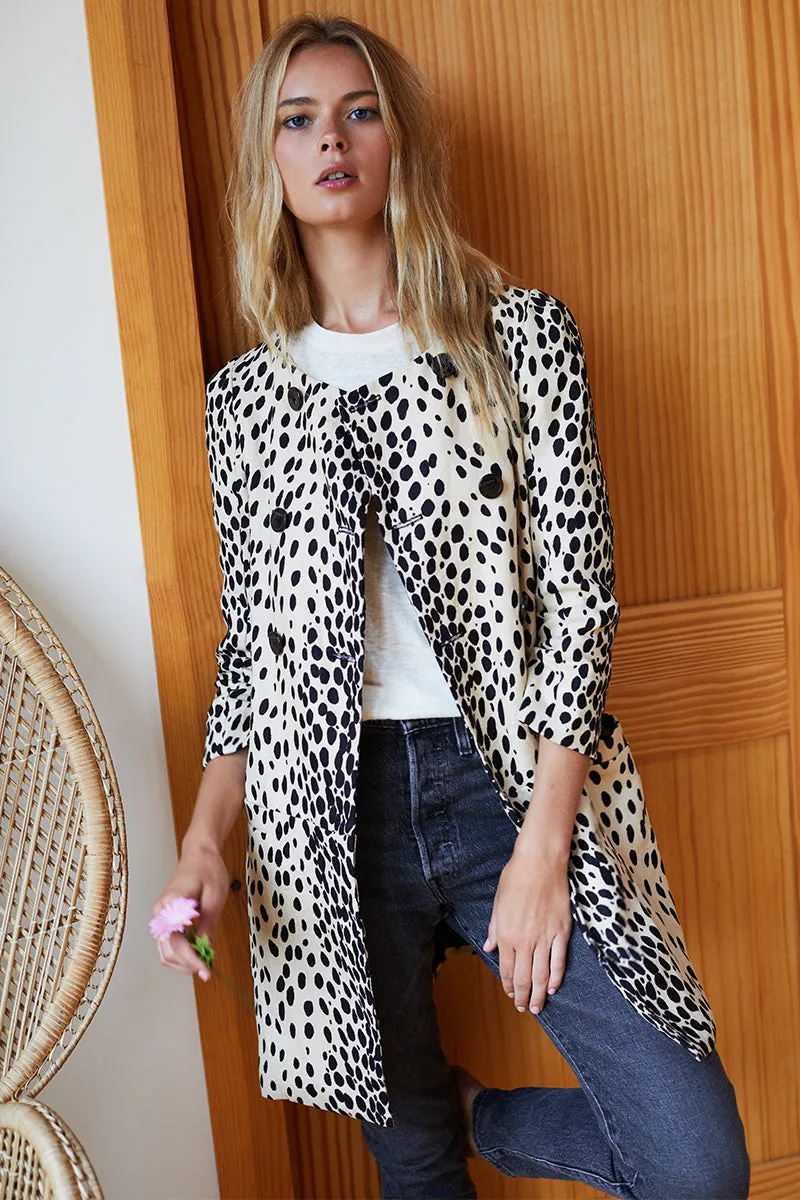 London Coat - Leopard Linen