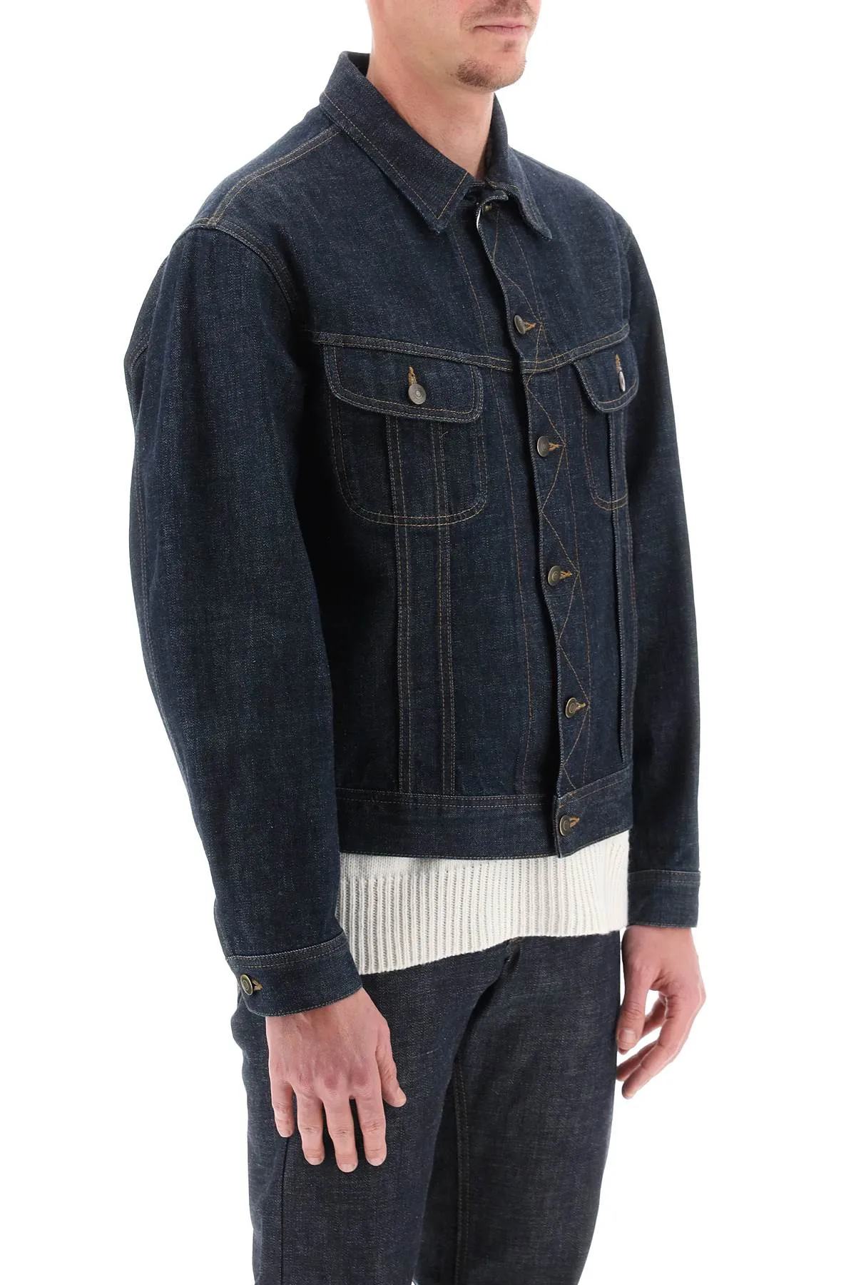 MAISON MARGIELA Men's Dark Wash Denim Jacket for SS24