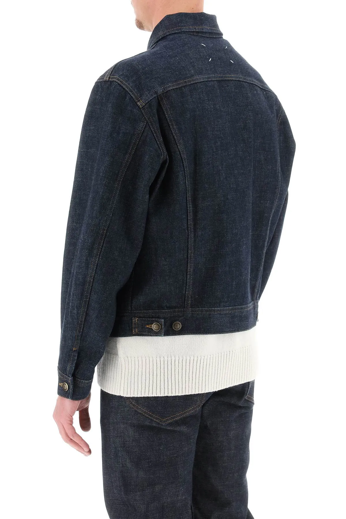 MAISON MARGIELA Men's Dark Wash Denim Jacket for SS24