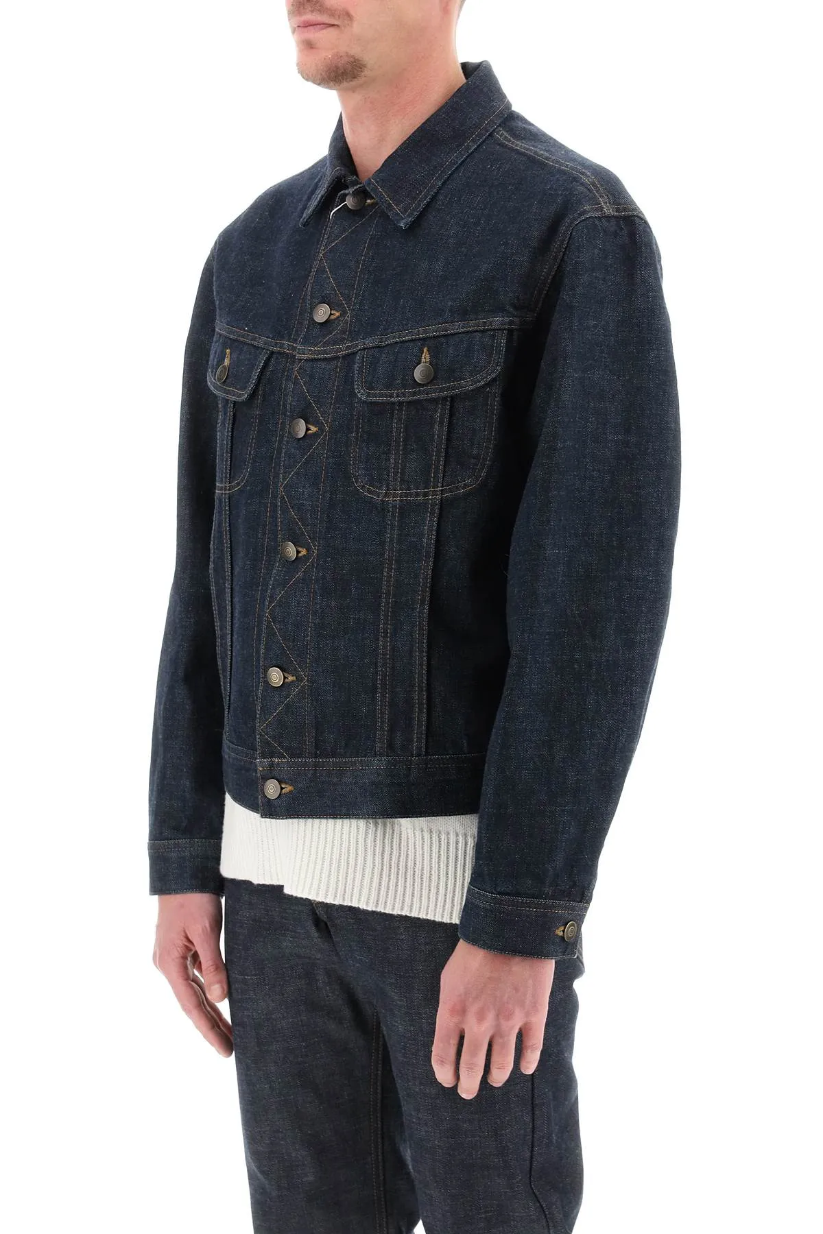 MAISON MARGIELA Men's Dark Wash Denim Jacket for SS24