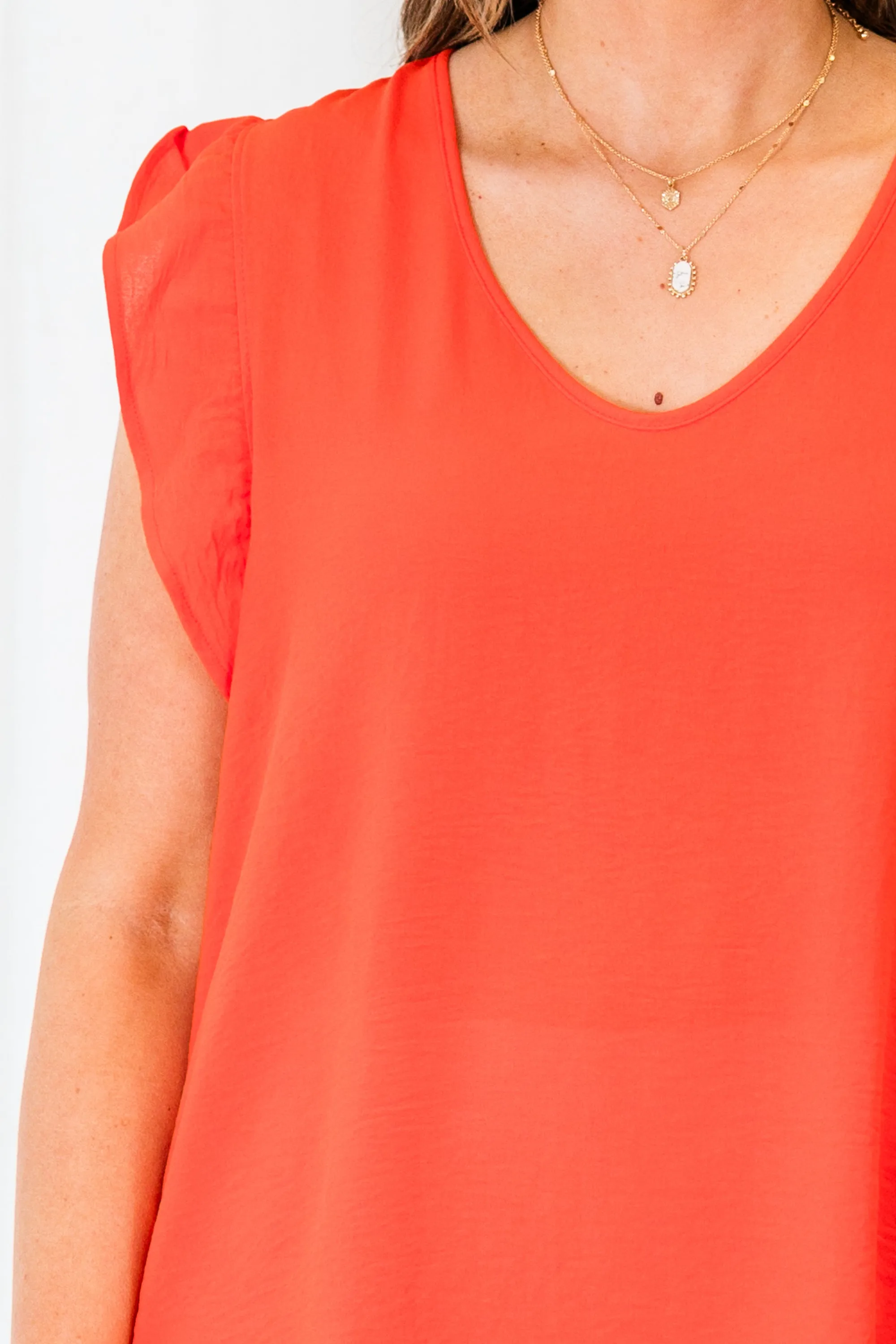 Manic Monday Top, Hot Coral