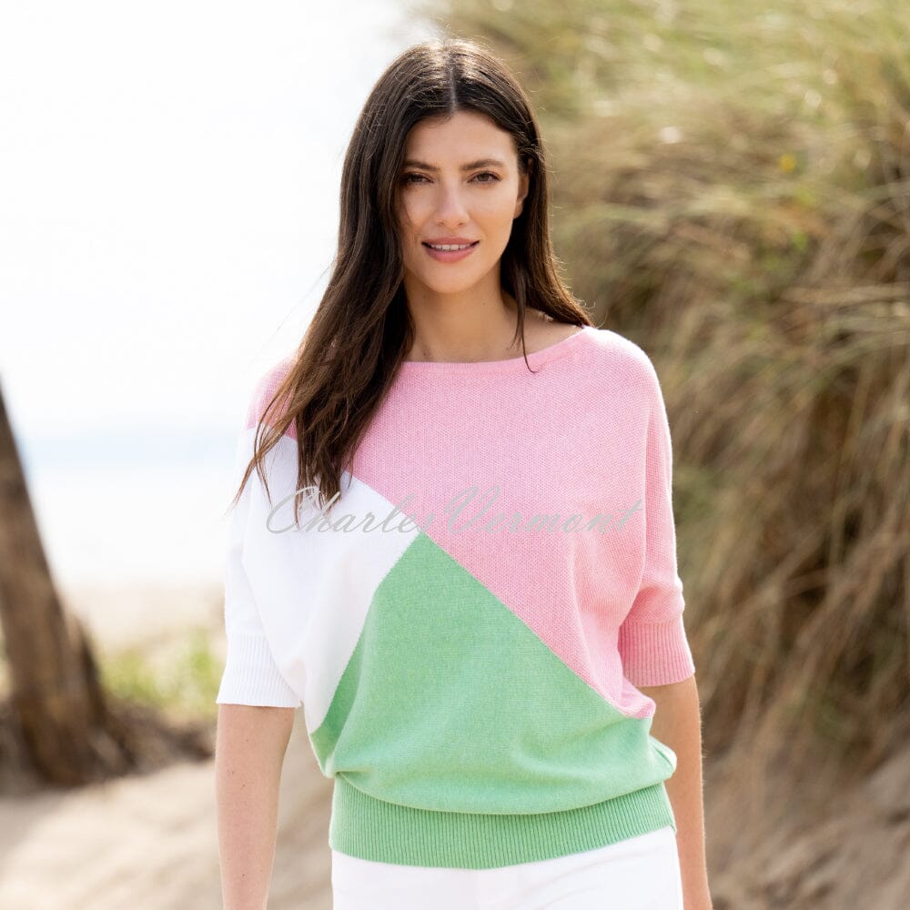 Marble Sweater - Style 7011-204 (Light Pink / Light Green / White)