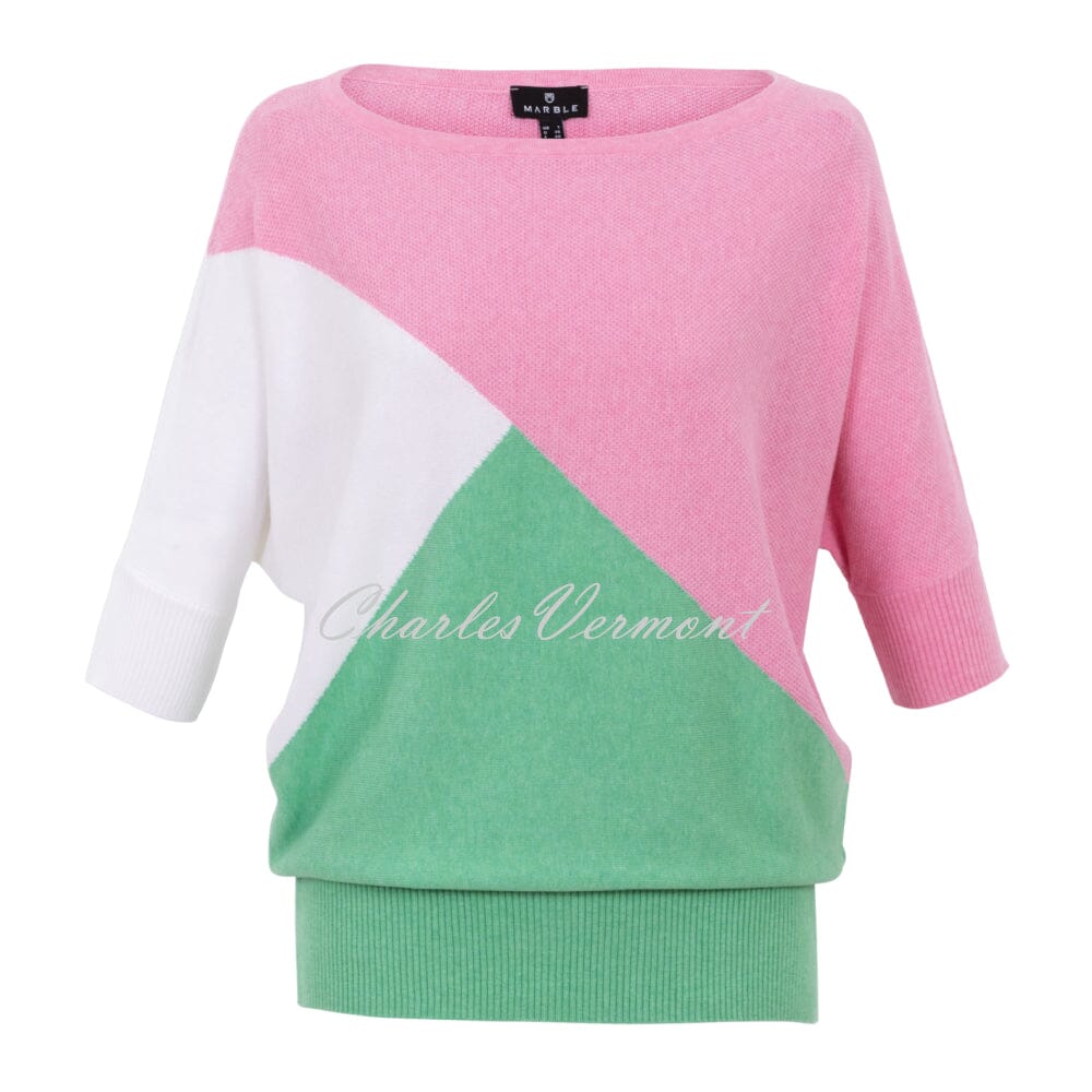 Marble Sweater - Style 7011-204 (Light Pink / Light Green / White)