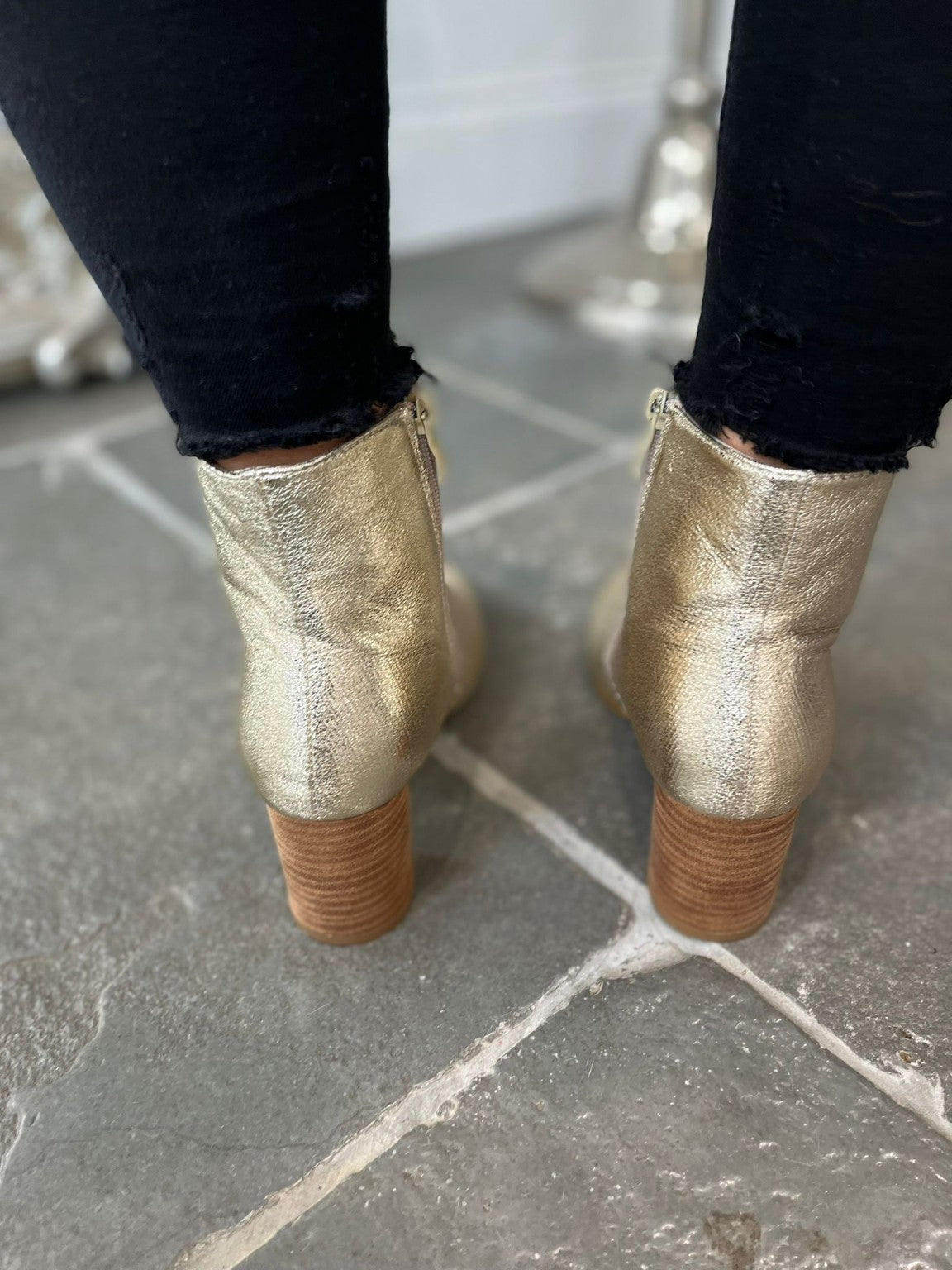 Metallic Heeled Boots Aimee