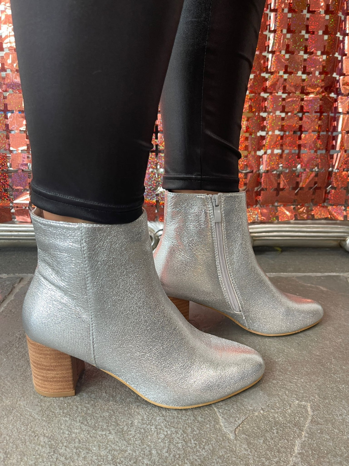 Metallic Heeled Boots Aimee