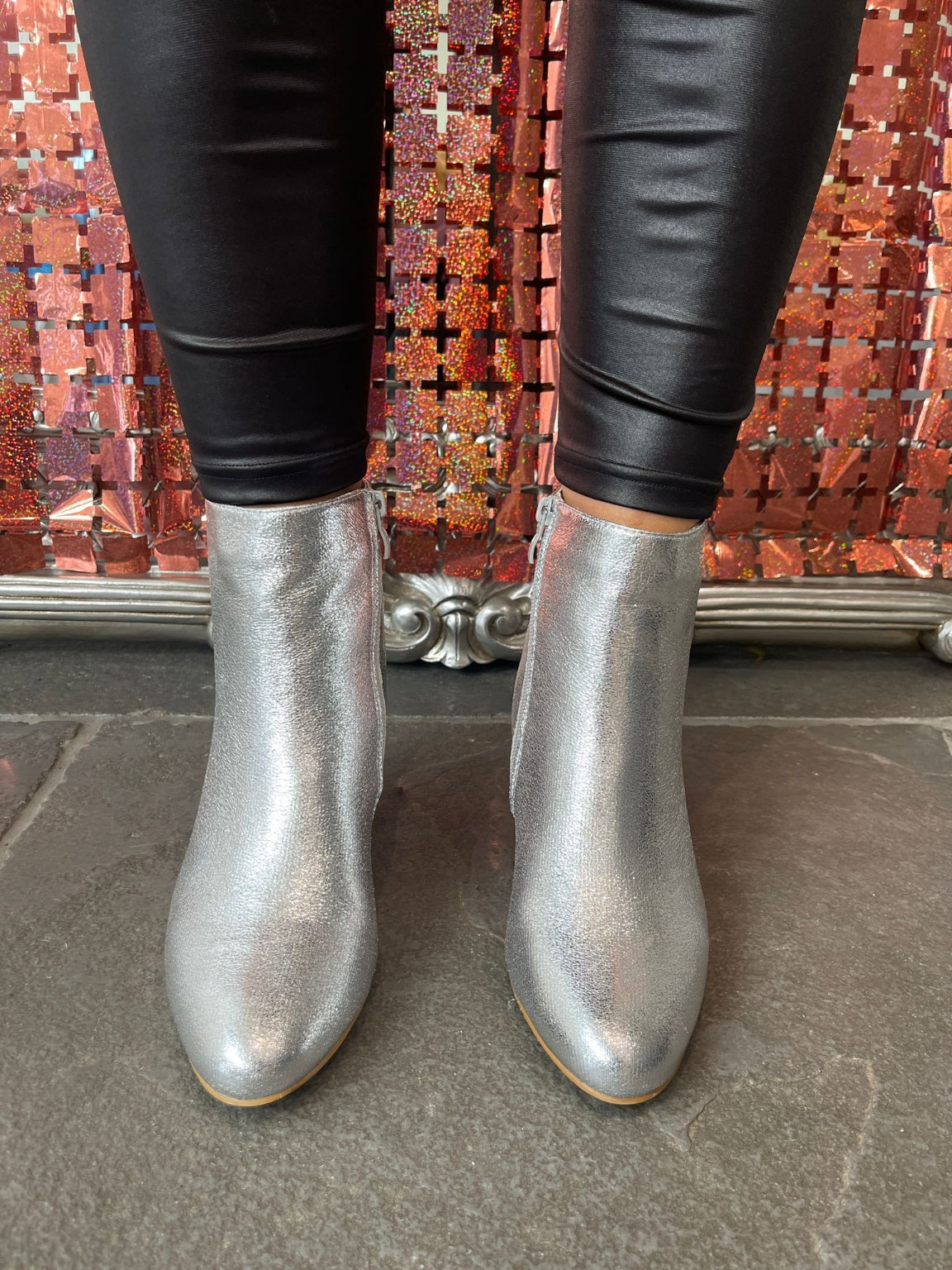 Metallic Heeled Boots Aimee