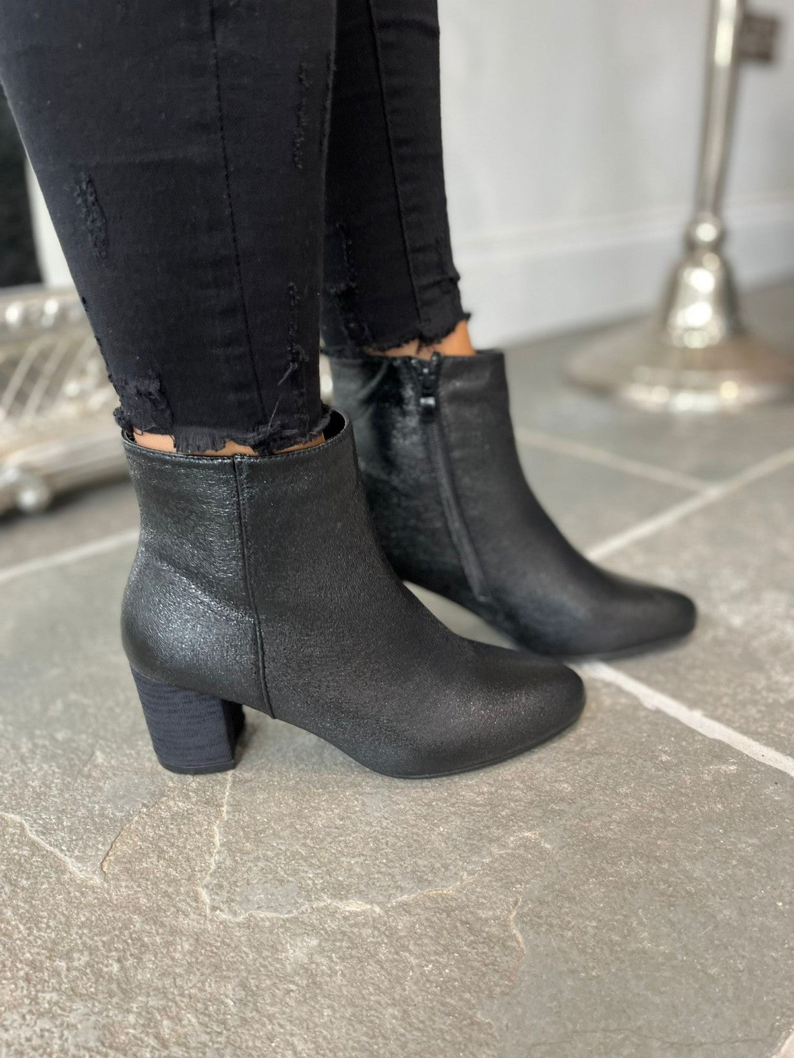 Metallic Heeled Boots Aimee