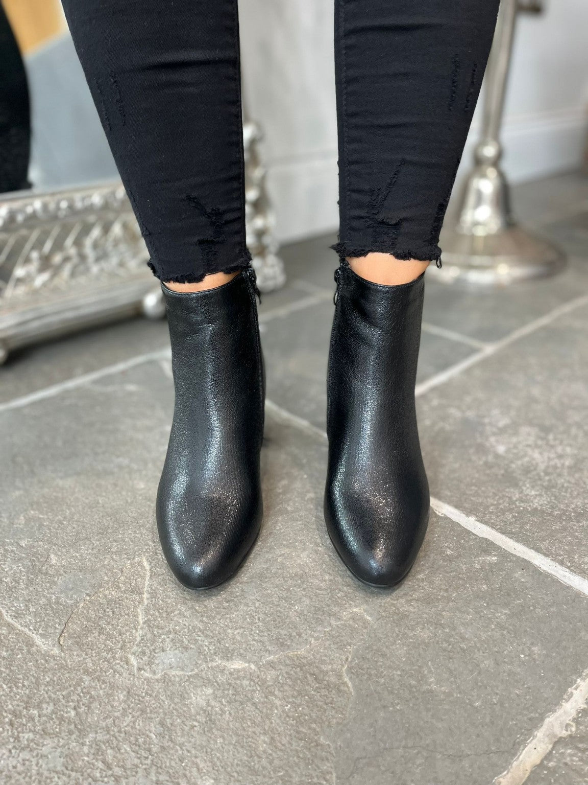 Metallic Heeled Boots Aimee