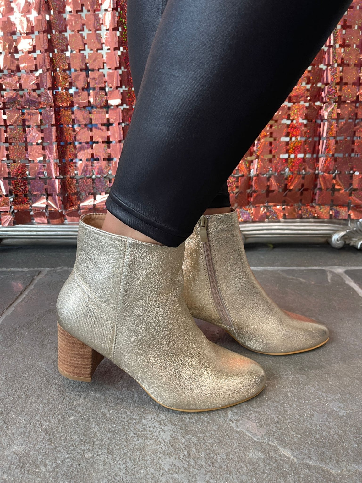 Metallic Heeled Boots Aimee