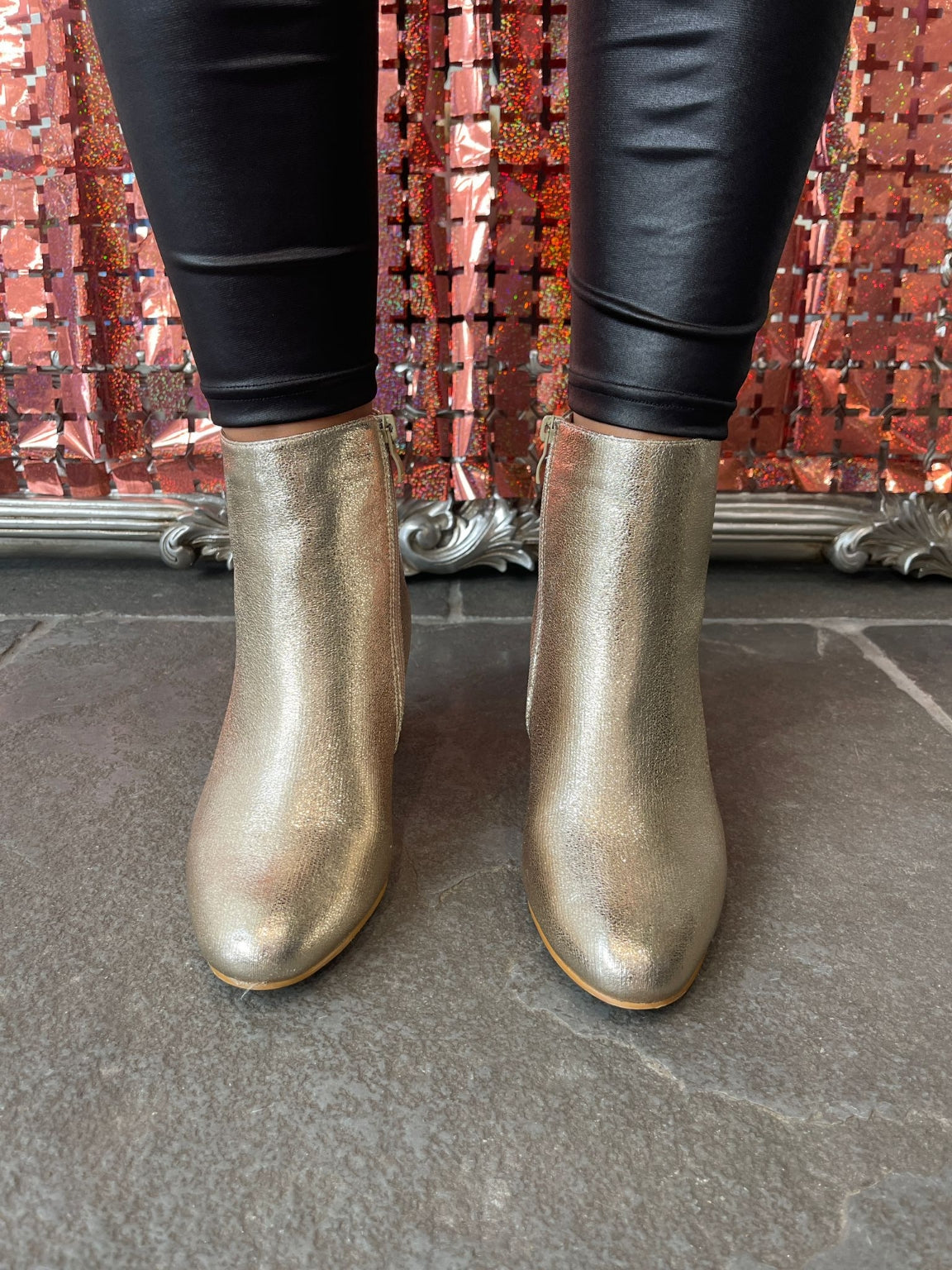 Metallic Heeled Boots Aimee