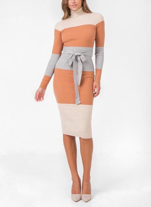 Midi Color blocked Sweater dress