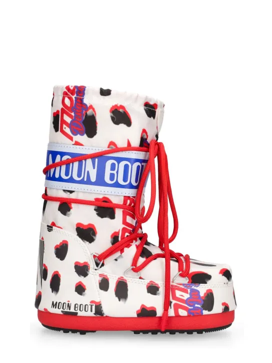 Moon Boot   Icon tall Dalmatian nylon snow boots 