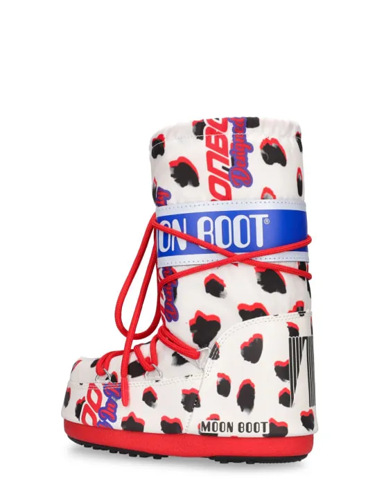 Moon Boot   Icon tall Dalmatian nylon snow boots 