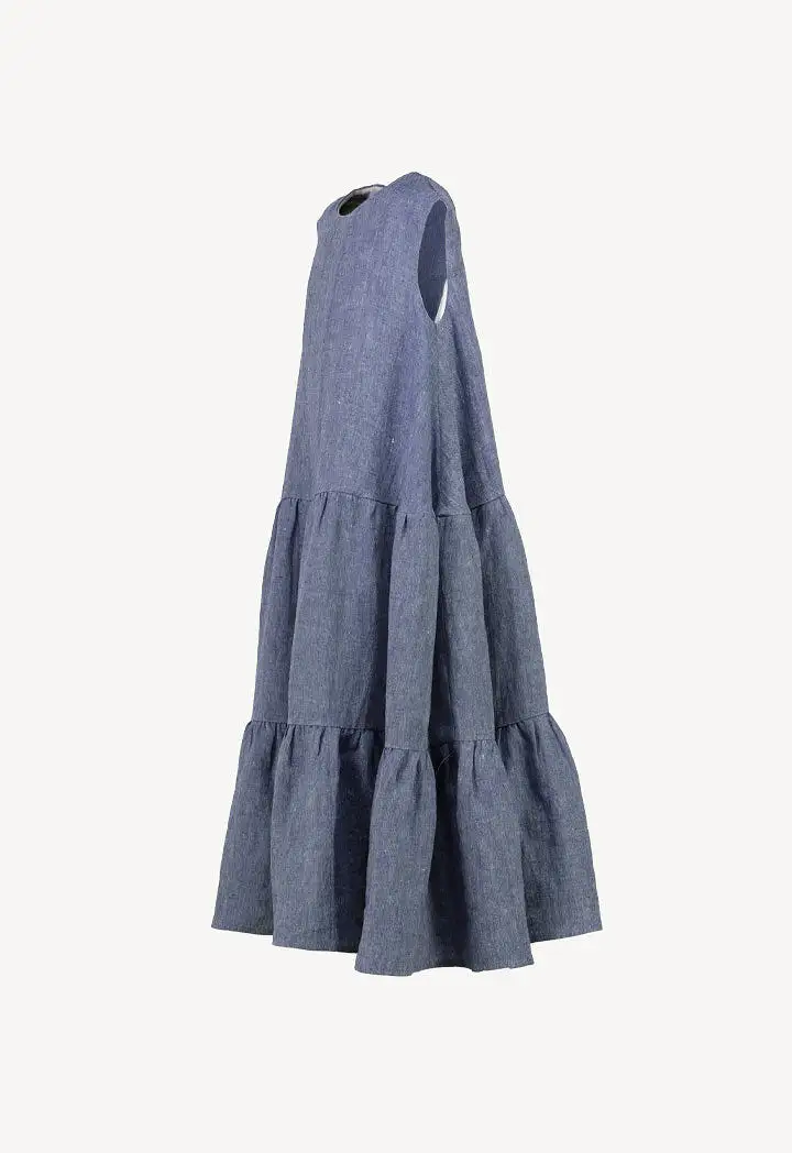 Motula Tiered Sleeveless Soft Denim Dress