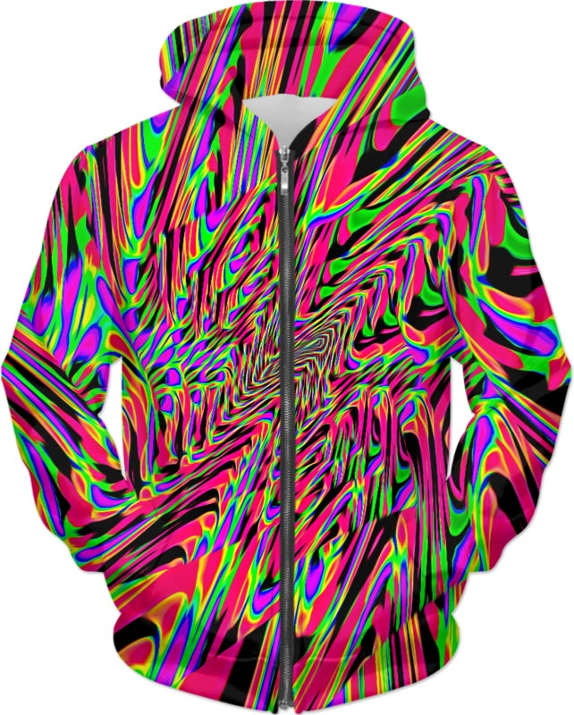 Neon Acid Waves Hoodie