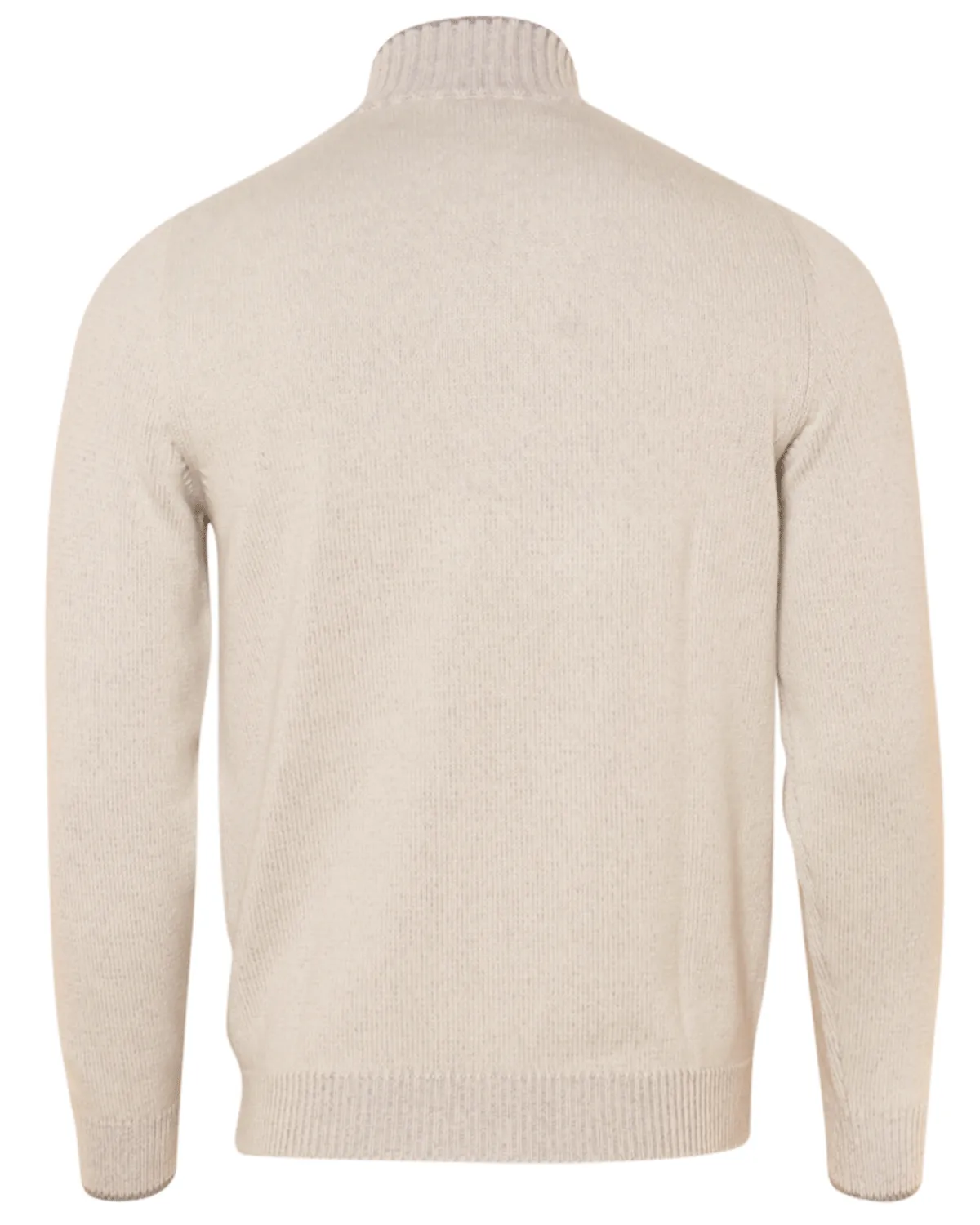 Oatmeal Cashmere Quarter Zip Sweater