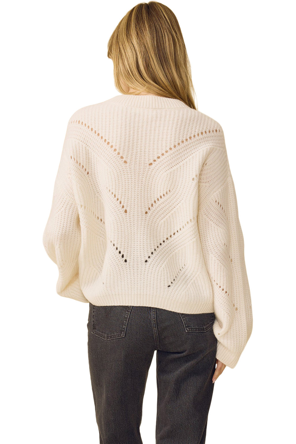 One Grey Day Amarilla Cashmere Pullover in Ivory