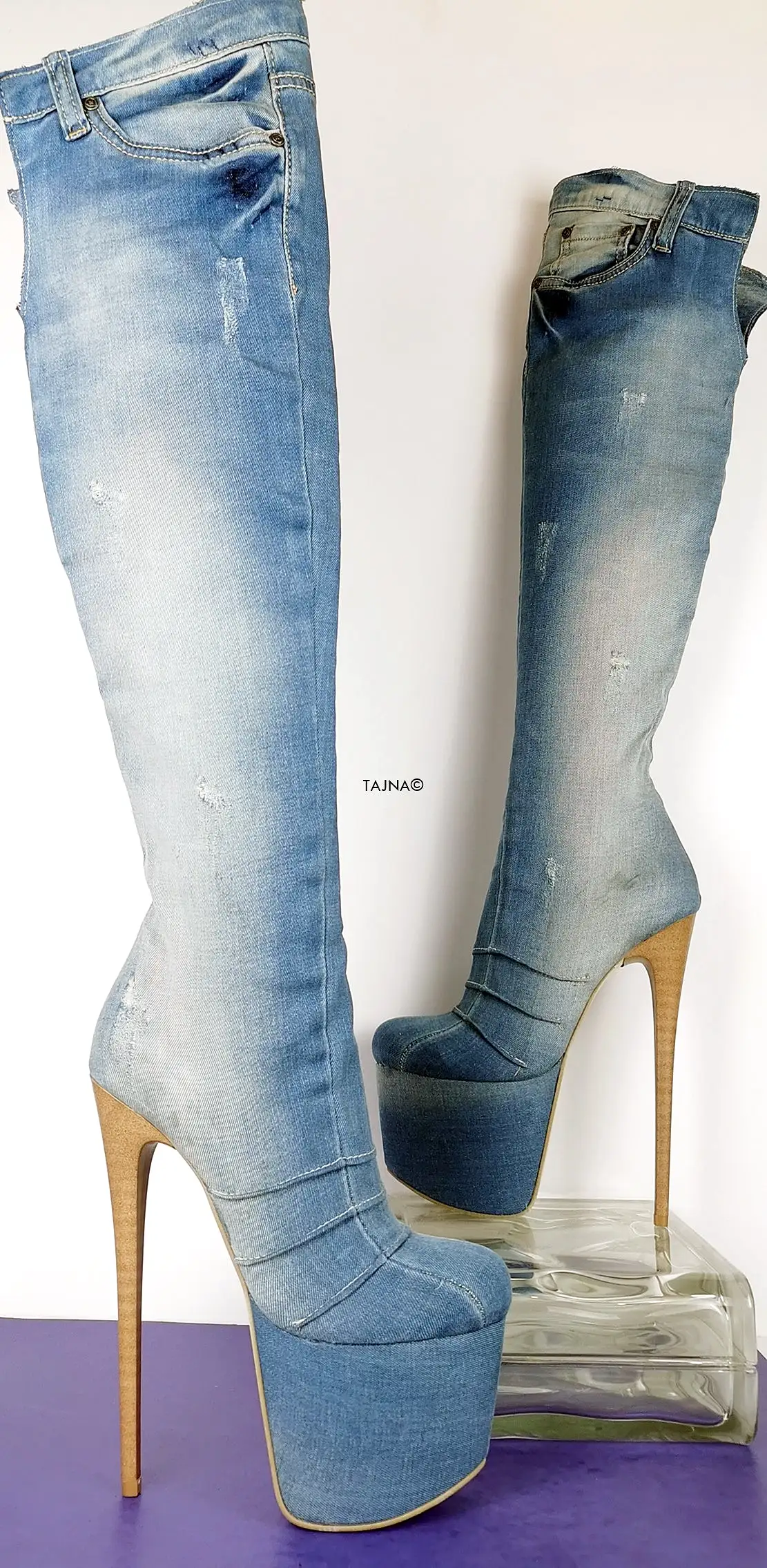 Over the Knee Platform Jean Boots