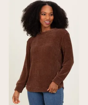 PinkBlush Brown Chenille Knit Sweater