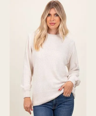 PinkBlush Cream Chenille Knit Sweater