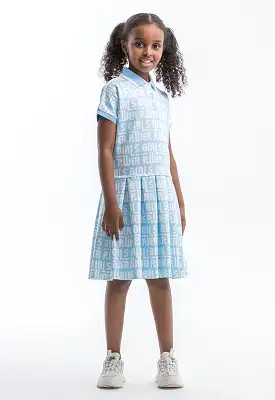 Powerpuff Girls All Over Printed Collared Dress