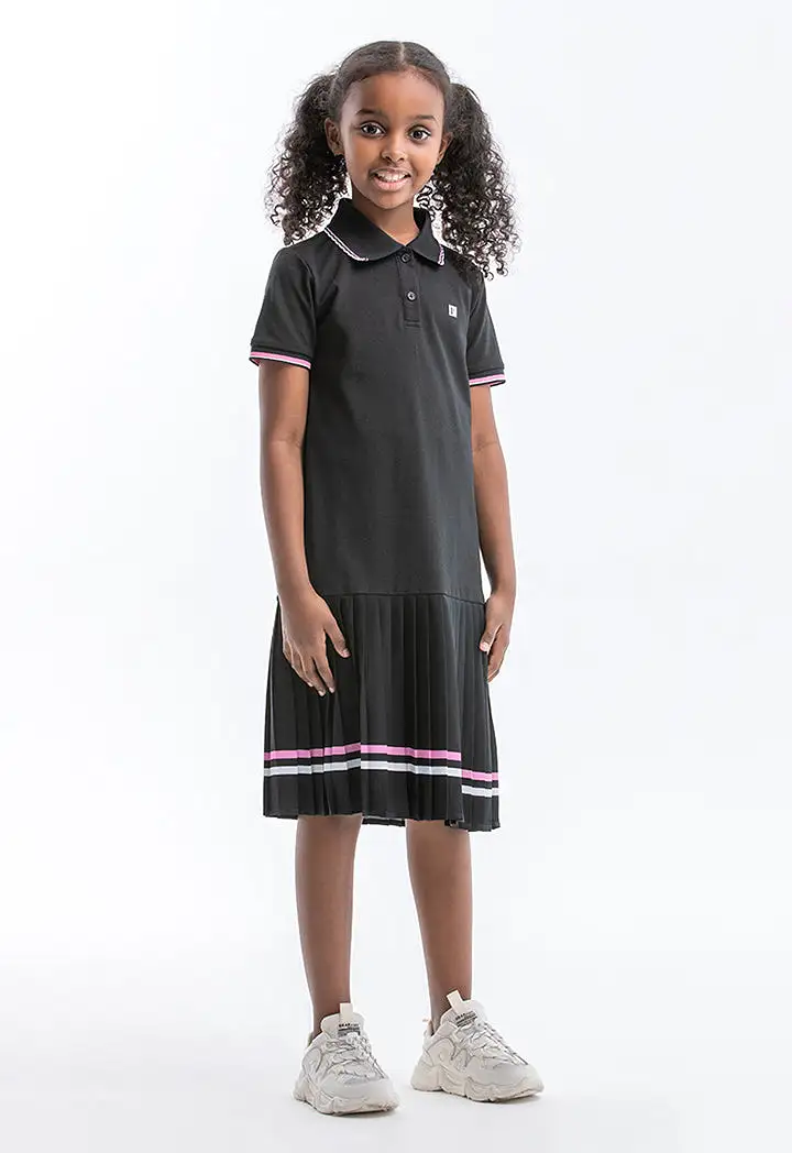 Powerpuff Girls Collared Pleated Hem Dress