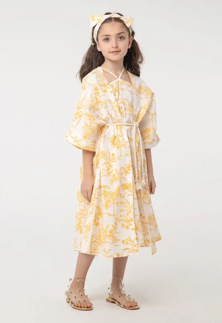 Printed Trees Shrug And Dress Sets