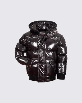 Puffy Coat - Black Glitter