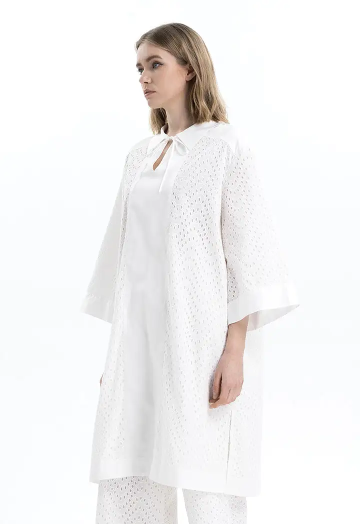 Schiffli Solid Yoke Dress