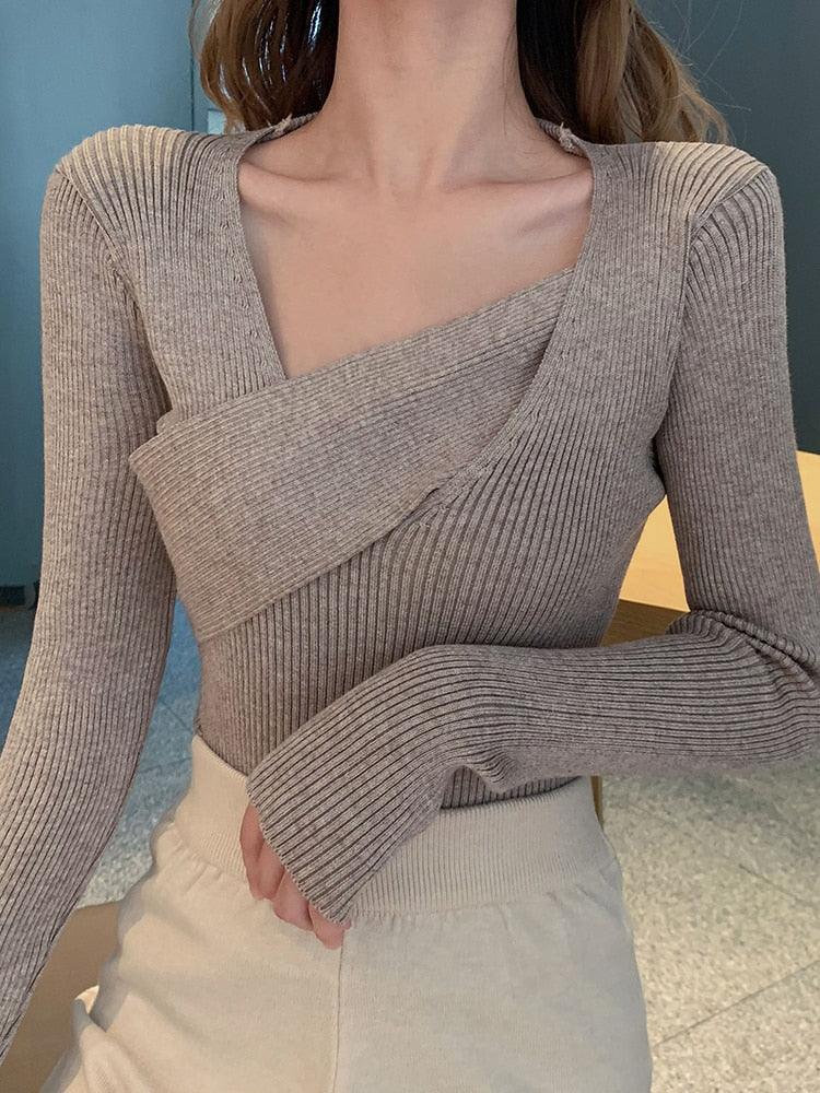 Sexy V-neck Pullover Sweater Top