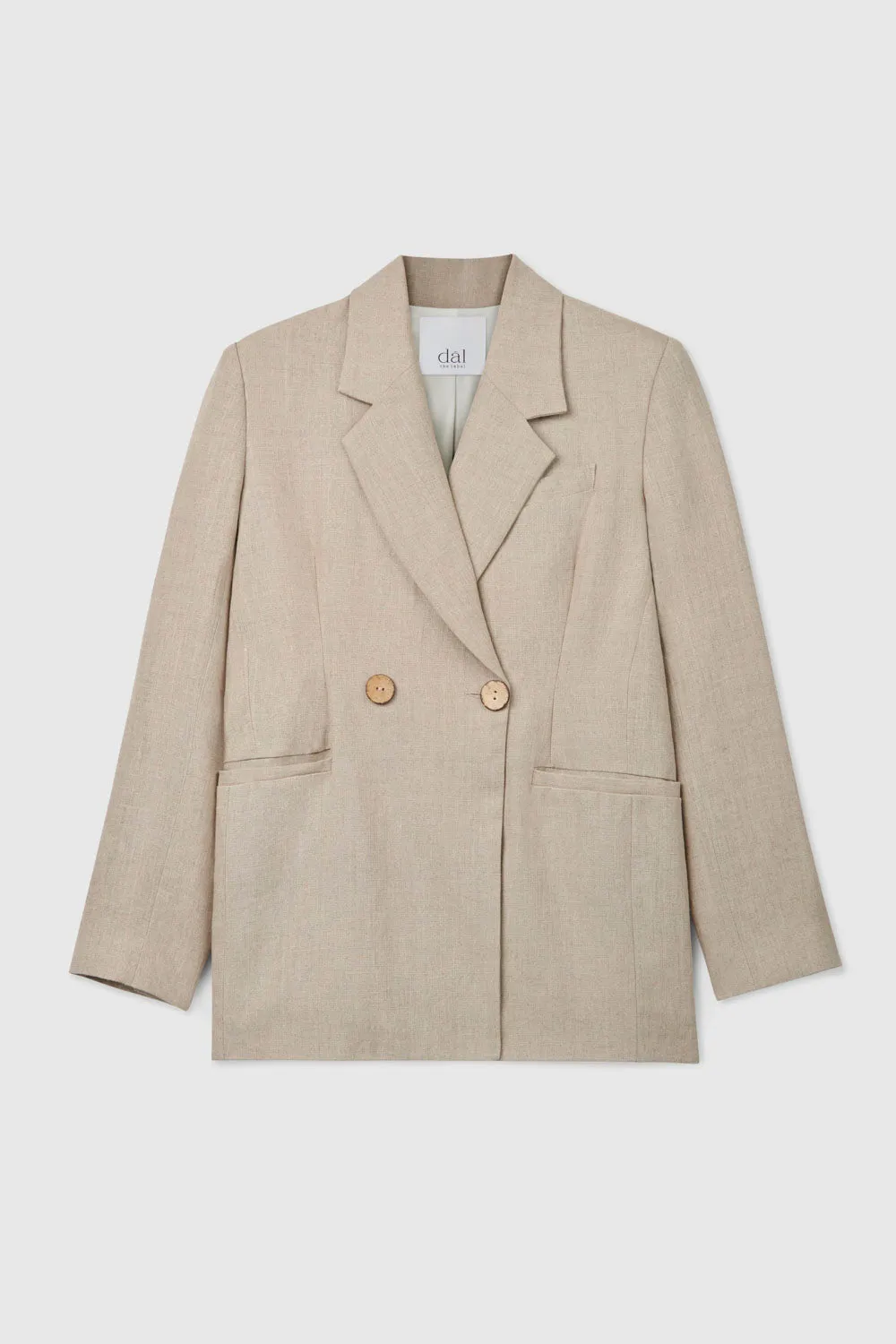 Signature Linen Double-Breasted Blazer