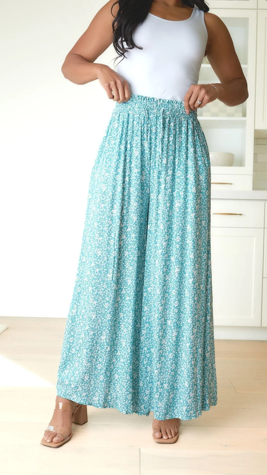 Smocked Waist Pants in Assorted Prints