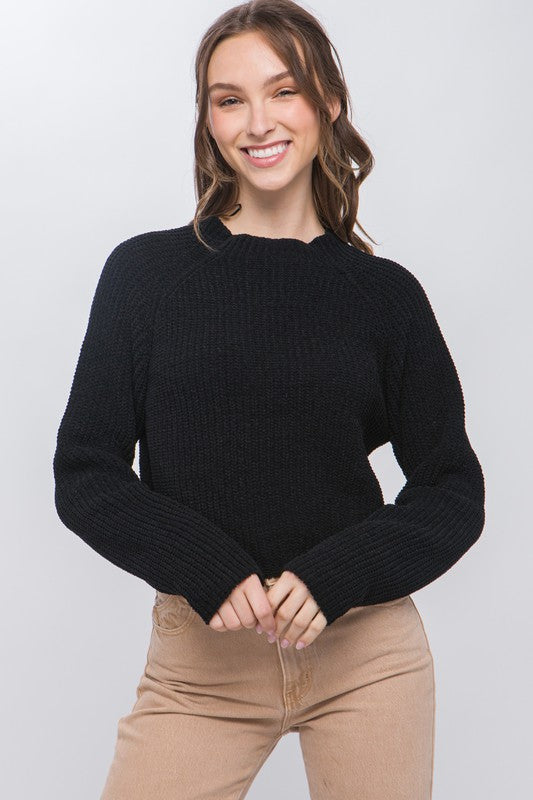 Solid Color Knit Pullover Sweater