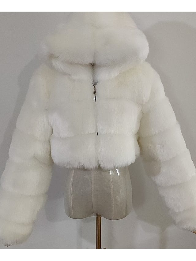 Stay Warm and Stylish in the Chilly Winter Months with Our Women's Faux Fur Hooded Coat