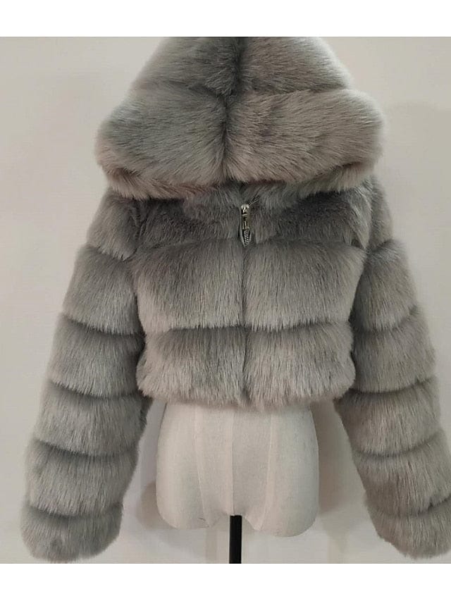 Stay Warm and Stylish in the Chilly Winter Months with Our Women's Faux Fur Hooded Coat