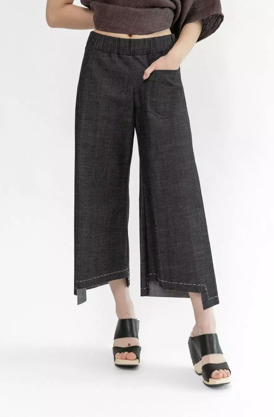 Step Stitch Crop Pants V2 | Crisp Denim