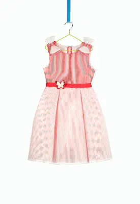 Striped Dress With Lure Overlay