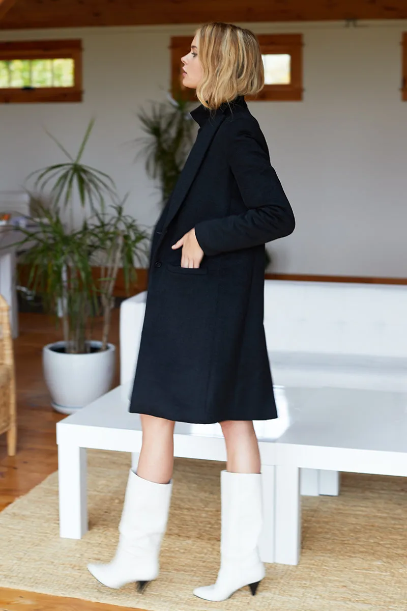 Tailored Coat - Black Cashmere