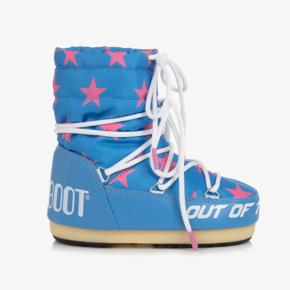 Teen Girls Blue & Pink Light Snow Boots