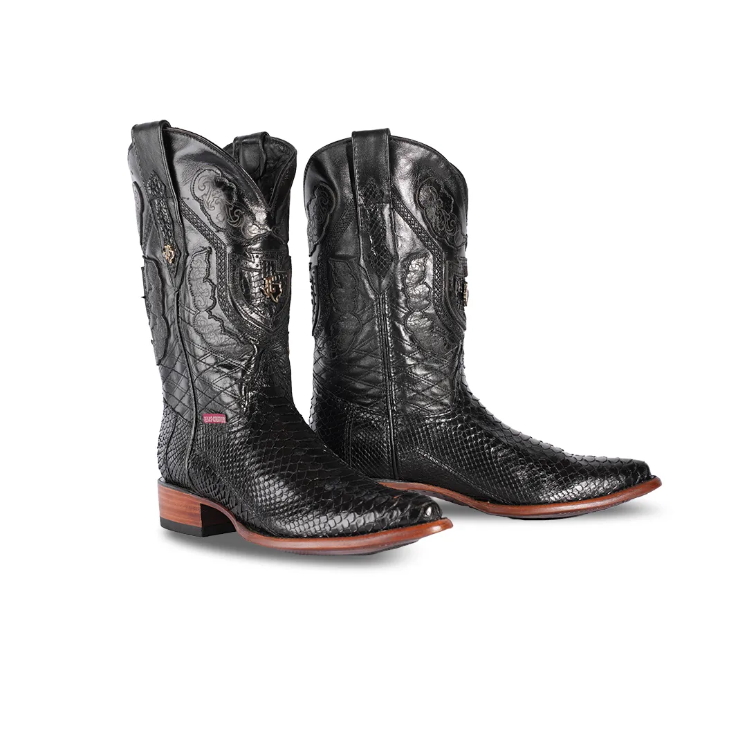 Texas Country Exotic Boot PP150 PYTHON NEGRO H82