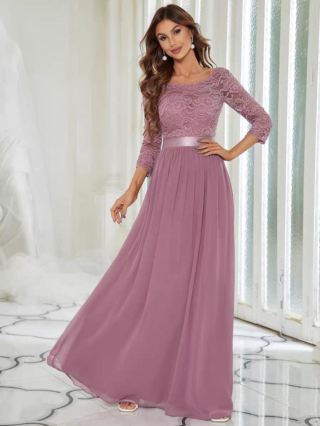 The Hyacinth Illusion Sleeves Gown (Available in 11 Colours)