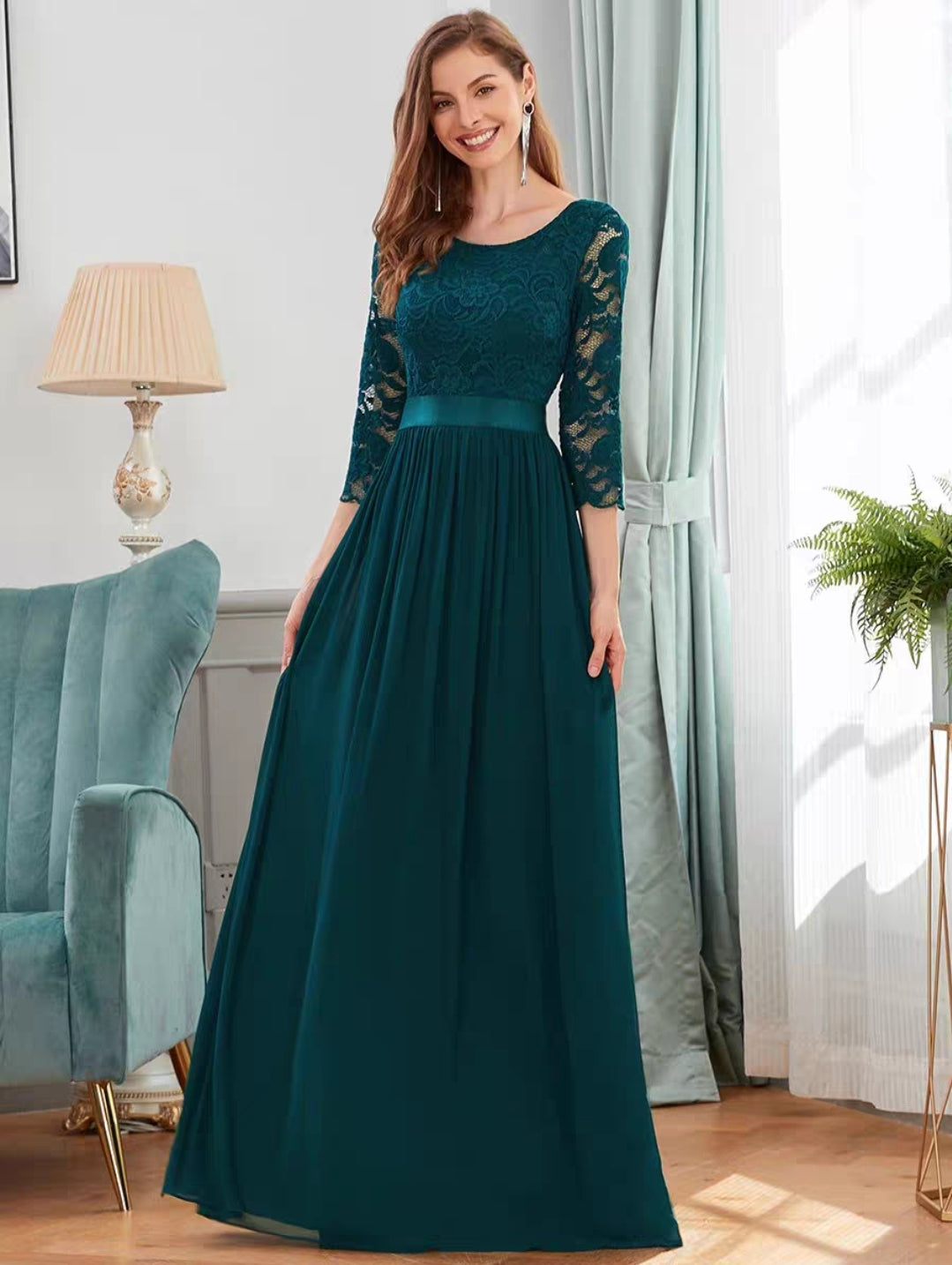 The Hyacinth Illusion Sleeves Gown (Available in 11 Colours)