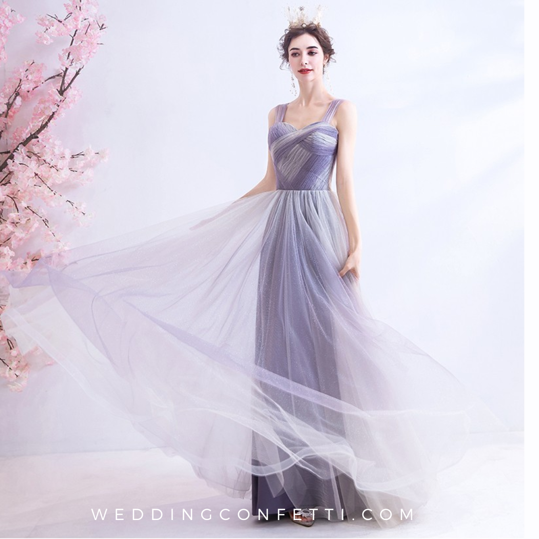 The Kaia Purple Sleeveless Ombre Gown