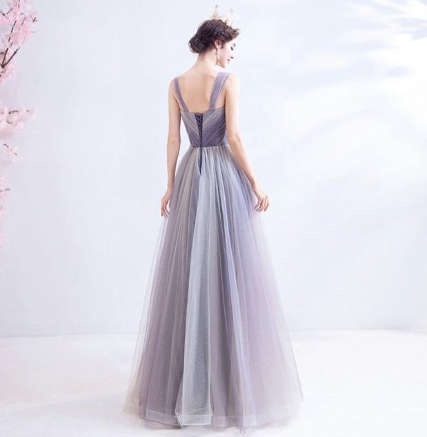 The Kaia Purple Sleeveless Ombre Gown