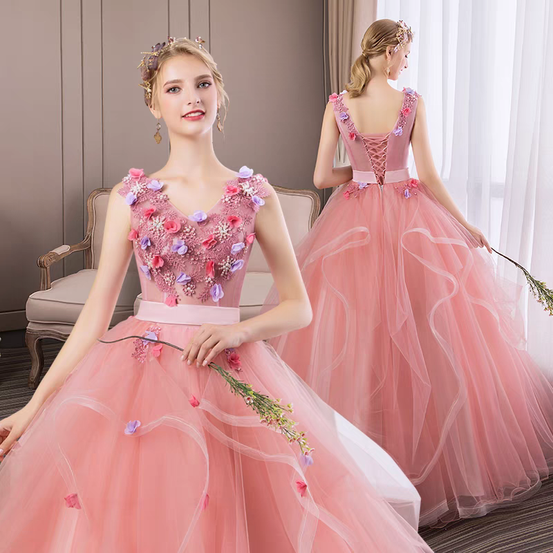 The Madelyn Pink Sleeveless Ball Gown