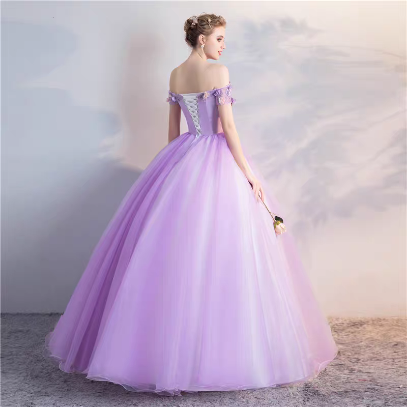 The Merilyn Lilac Off Shoulder Ball Gown (Available in 2 Colours)