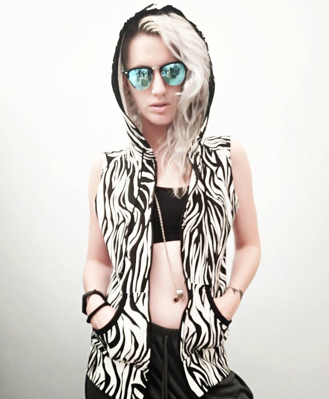 The Zebra sleeveless Hoodie