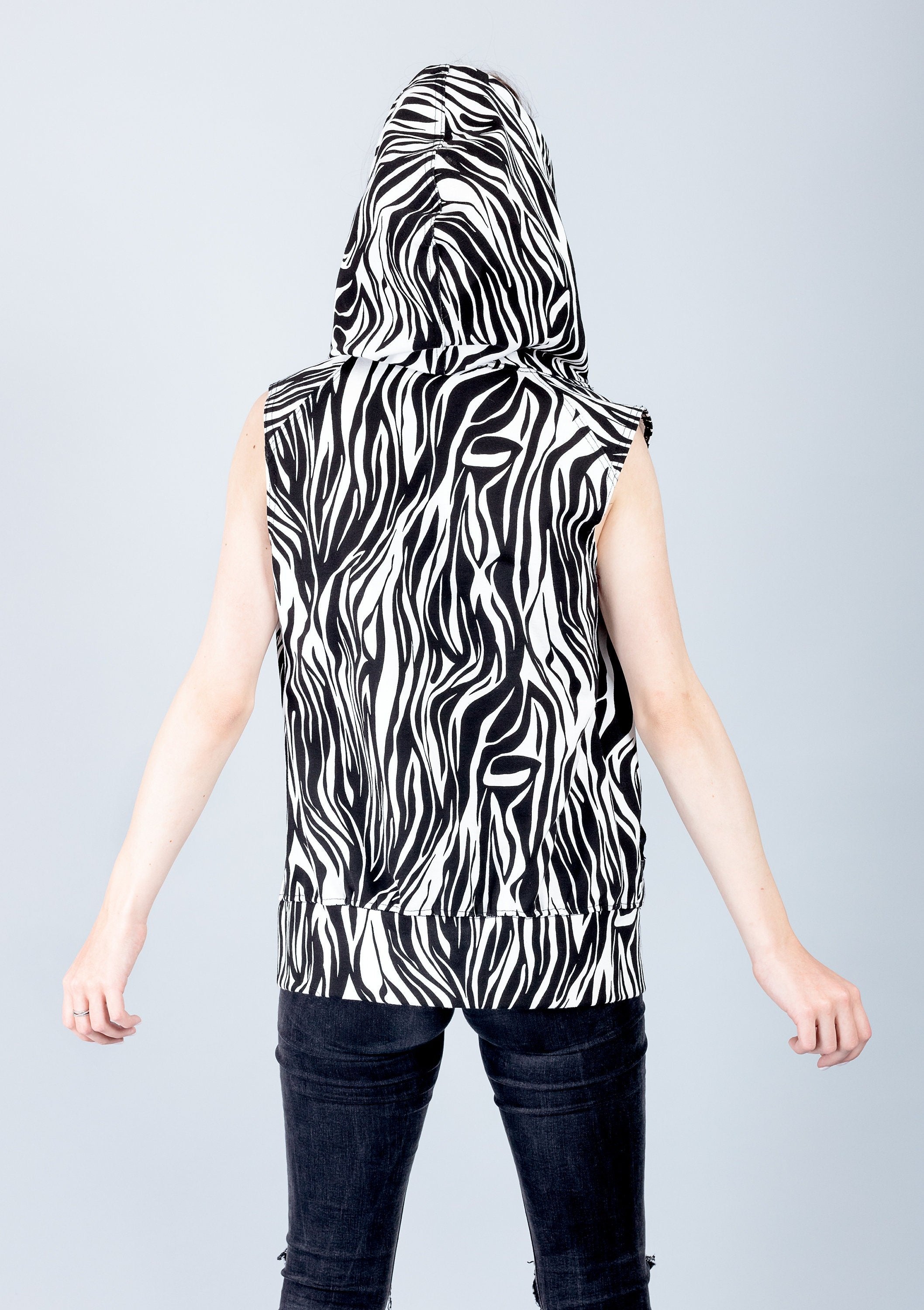 The Zebra sleeveless Hoodie