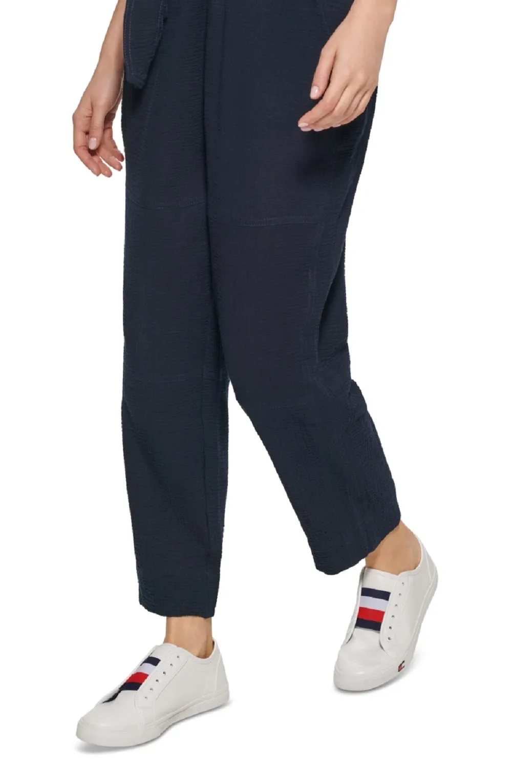 Tommy Hilfiger Women's Belted Pull On Pants Blue Size X-Large