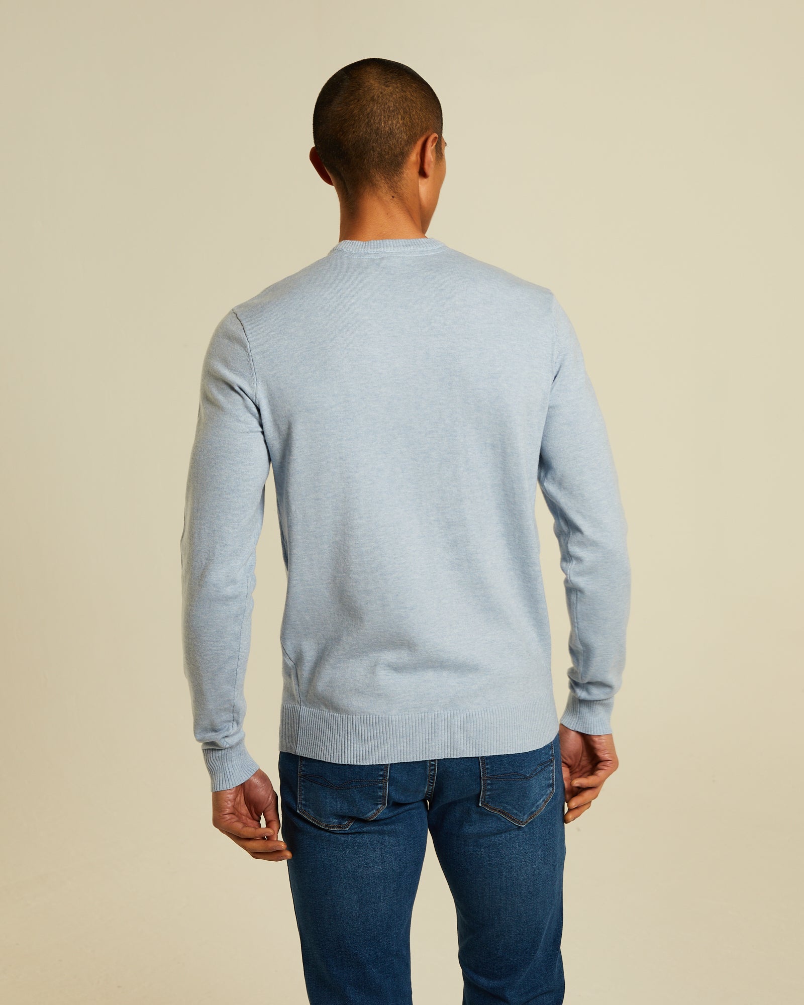 Tony V Neck Buoy Blue Marl